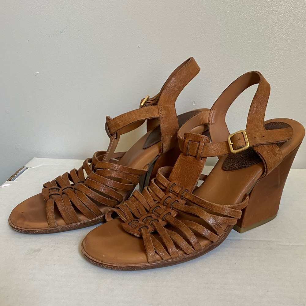 Kork-ease boho brown chunky heel sandals